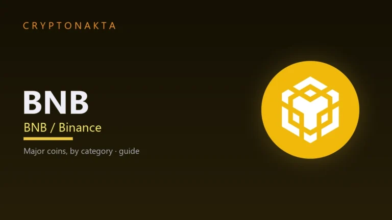 BNB / Binance (BNB) — Major coins, by category · guide — Cryptonakta