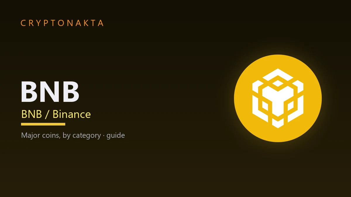 BNB / Binance (BNB) — Major coins, by category · guide — Cryptonakta