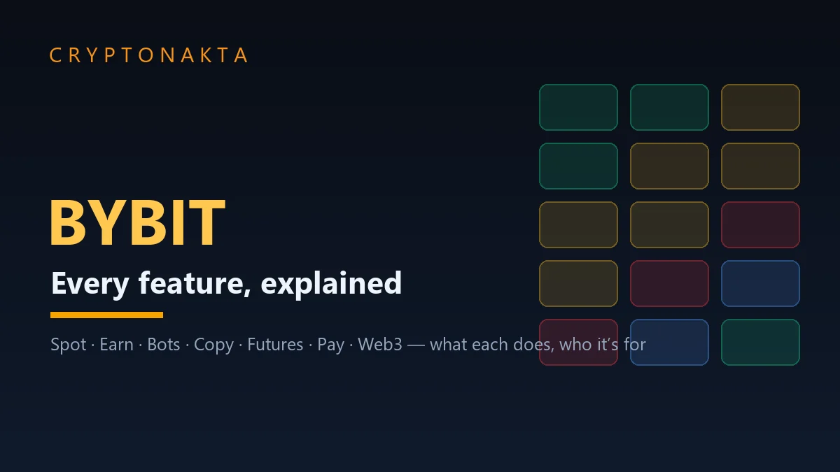 Bybit features explained — Spot, Earn, Bots, Copy Trading, Futures, Pay and Web3 — Cryptonakta