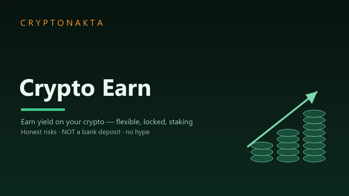 Crypto Earn — earn yield on your crypto via flexible, locked savings and staking — the honest risks, not a bank deposit — Cryptonakta