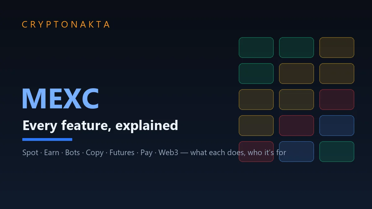 Mexc features explained — Spot, Earn, Bots, Copy Trading, Futures, Pay and Web3 — Cryptonakta