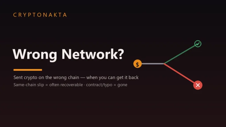 Sent crypto to the wrong network — when it is recoverable and when it is gone — Cryptonakta guide