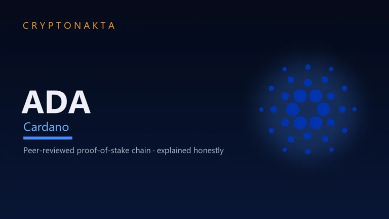 Cardano (ADA) — Peer-reviewed proof-of-stake chain · explained honestly — Cryptonakta