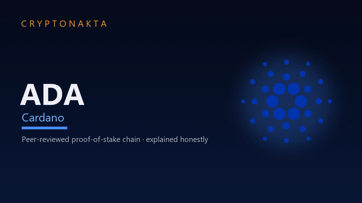 Cardano (ADA) — Peer-reviewed proof-of-stake chain · explained honestly — Cryptonakta