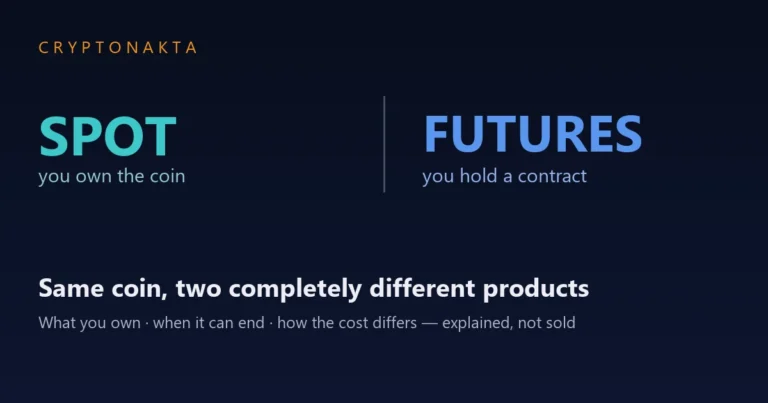 Crypto spot vs futures: same coin, two completely different products, explained not sold - Cryptonakta