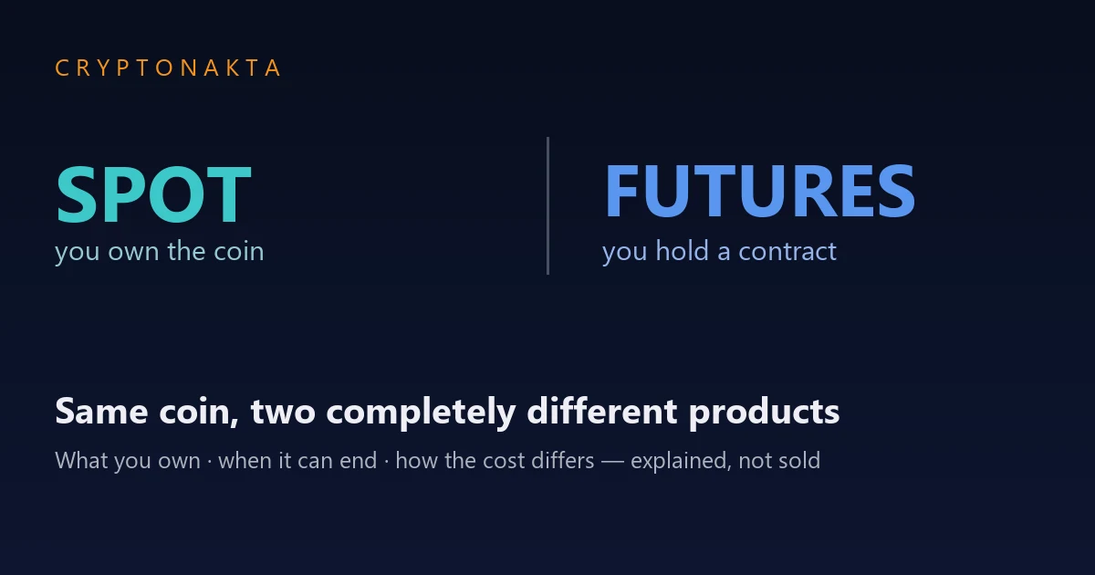 Crypto spot vs futures: same coin, two completely different products, explained not sold - Cryptonakta